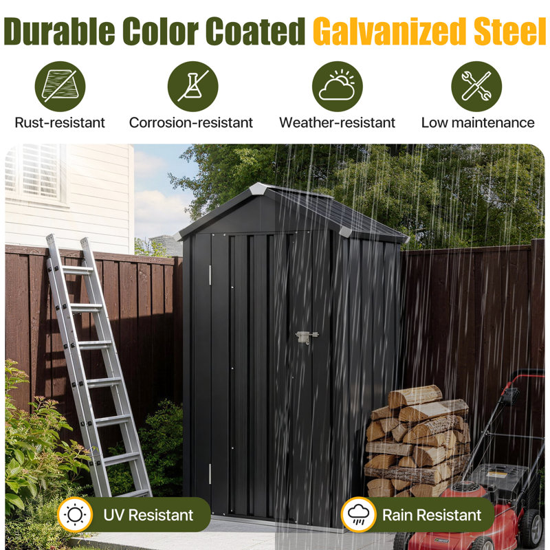 JolyDale Outdoor Lockable 3 ft. W x 2 ft. D Metal Vertical Storage